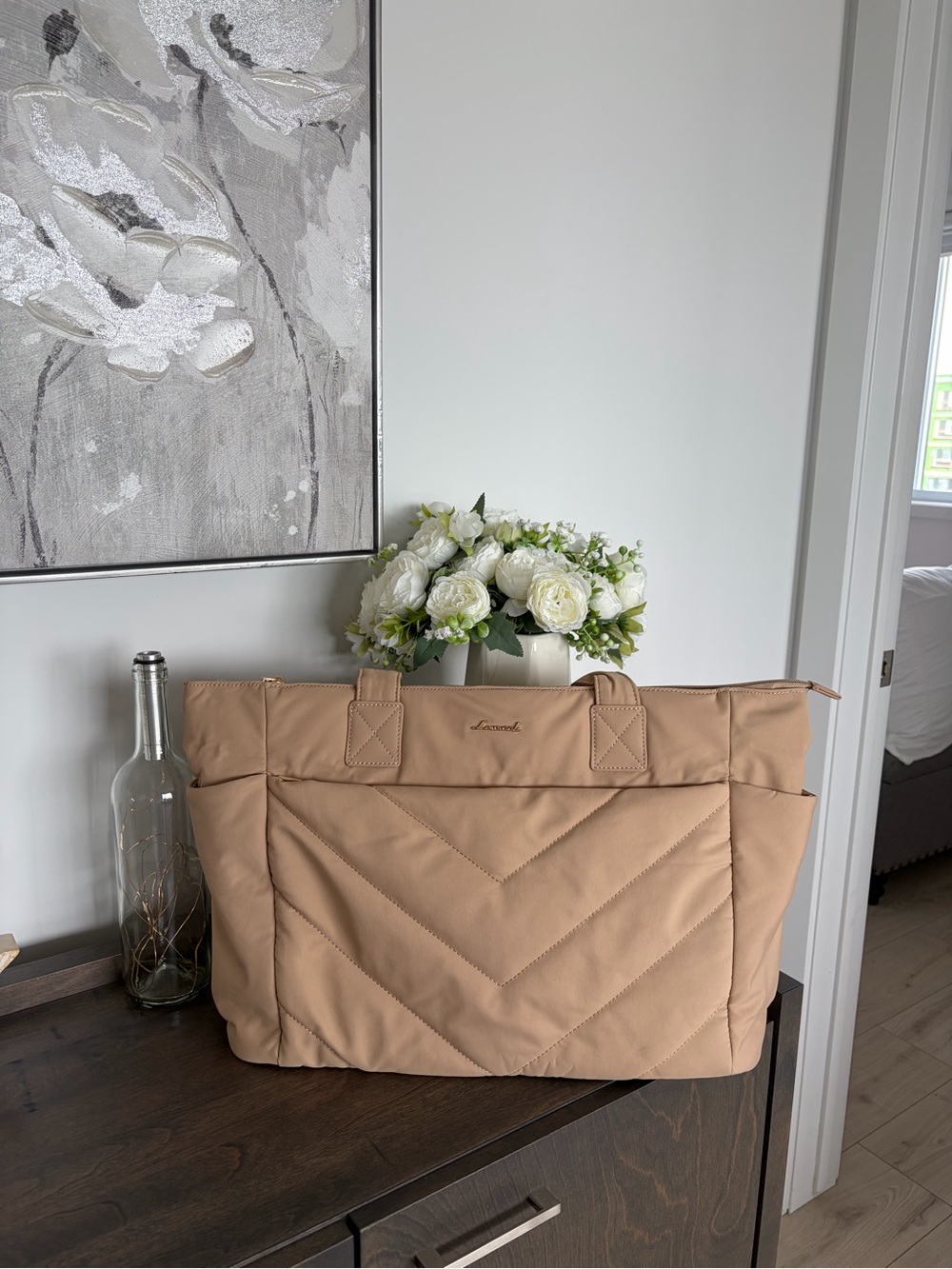 Lovevook - 2Pcs Lightweight Puffy Tote Bag